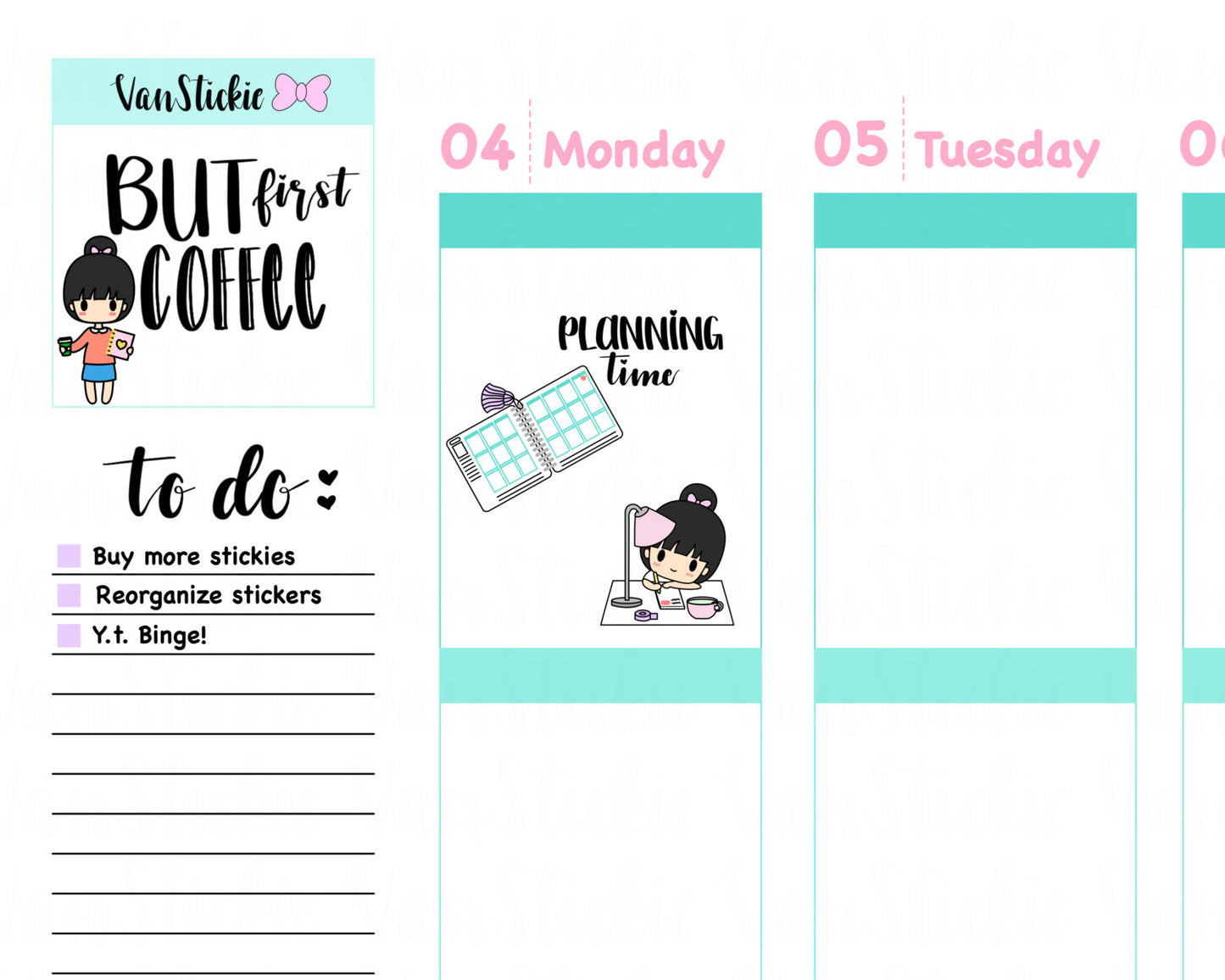 VSS 002 | Chibit Set – A girl’s Gotta Plan Planner Stickers
