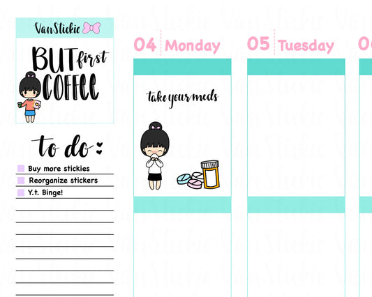VSS 001 | Chibit Set – Sick Day Planner Sticker Set