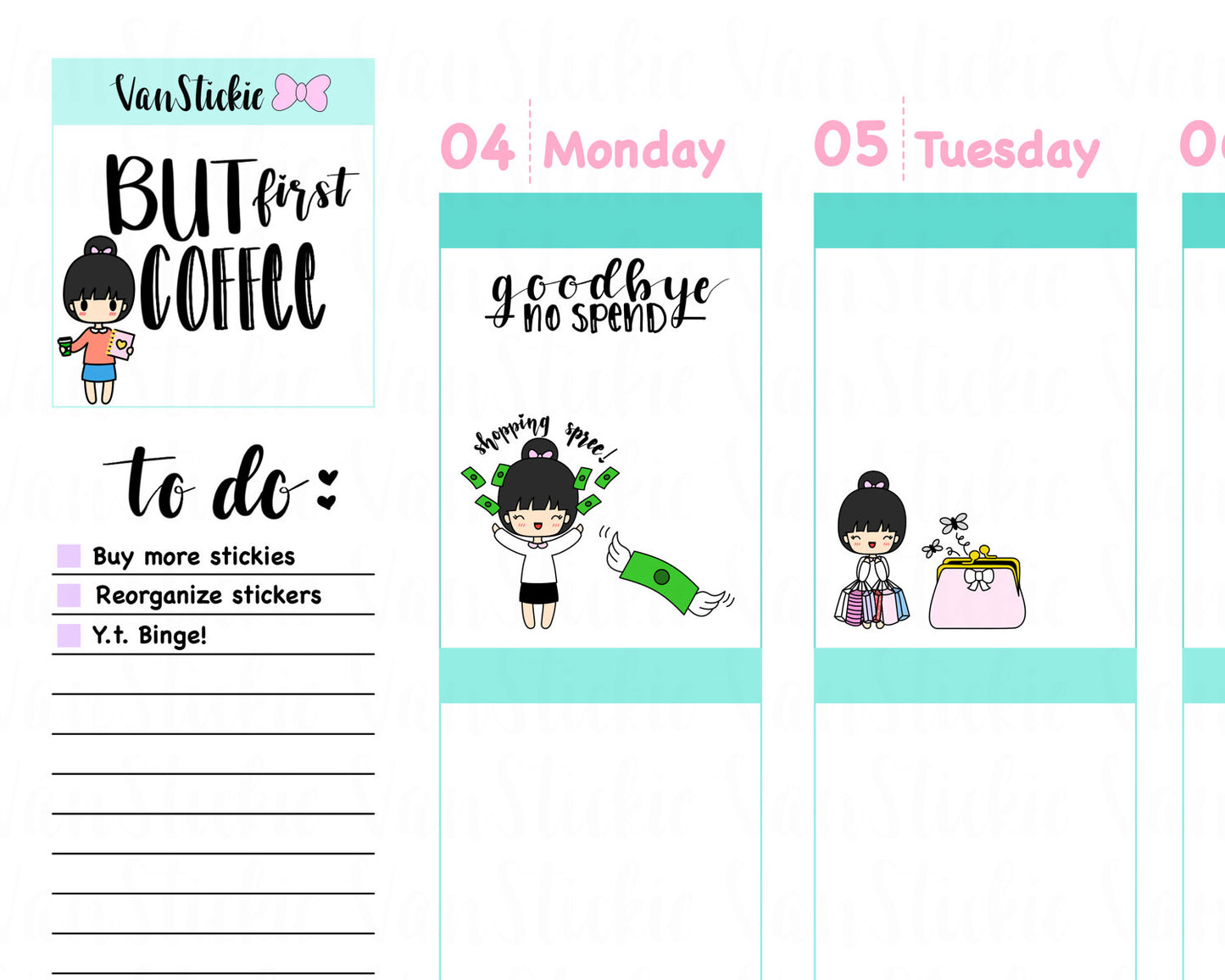 VSS 006 | Chibits Set – Shop Til I Drop Planner Sticker