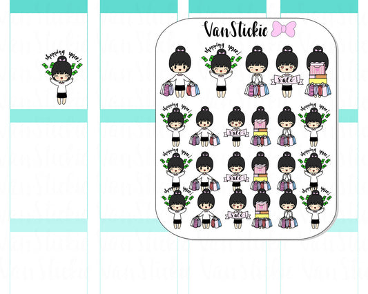 VSC 006 | Chibits – Shop Til I Drop Planner Stickers