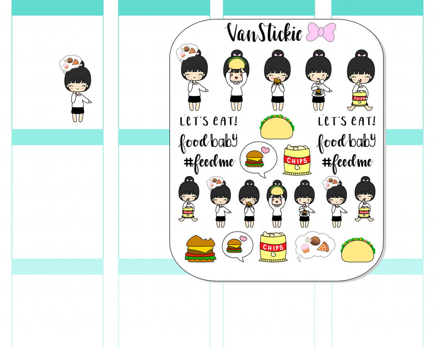 VSS 007 | Chibits Set – Foodie Planner Stickers