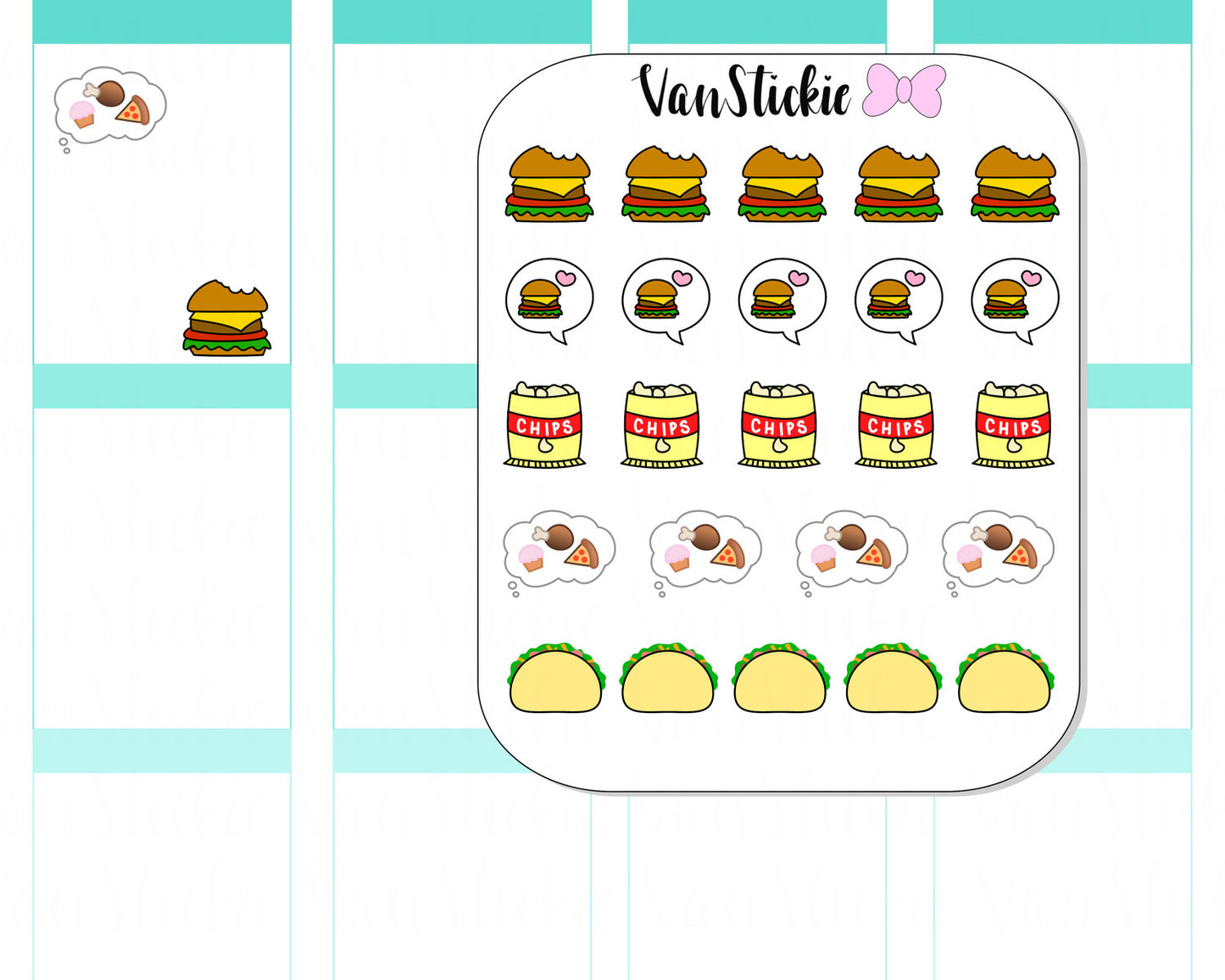 VSD 007| Doodle Set – Foodie Planner Stickers