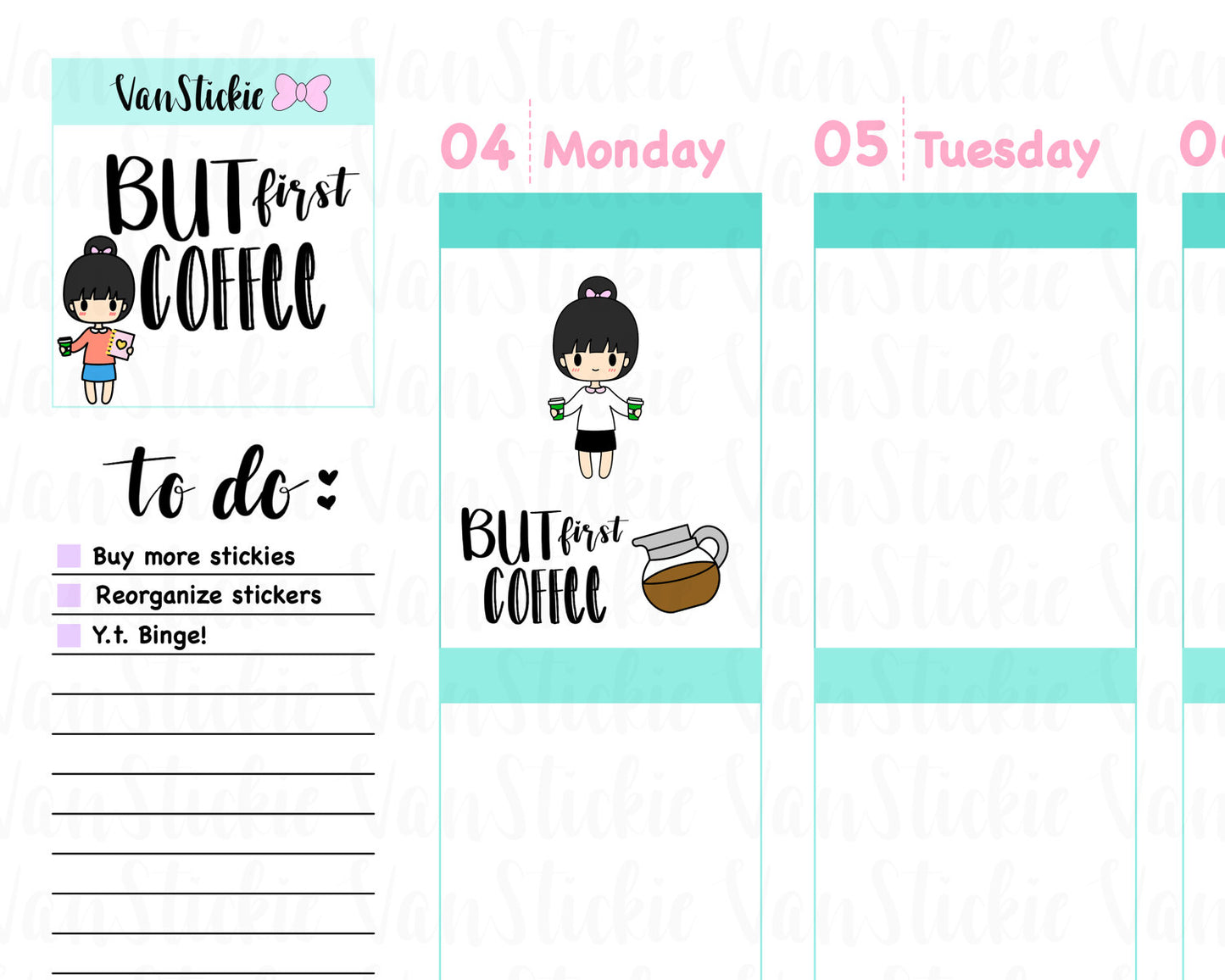 VSC 003 | Chibits - Coffe is LIFE Planner Stickers