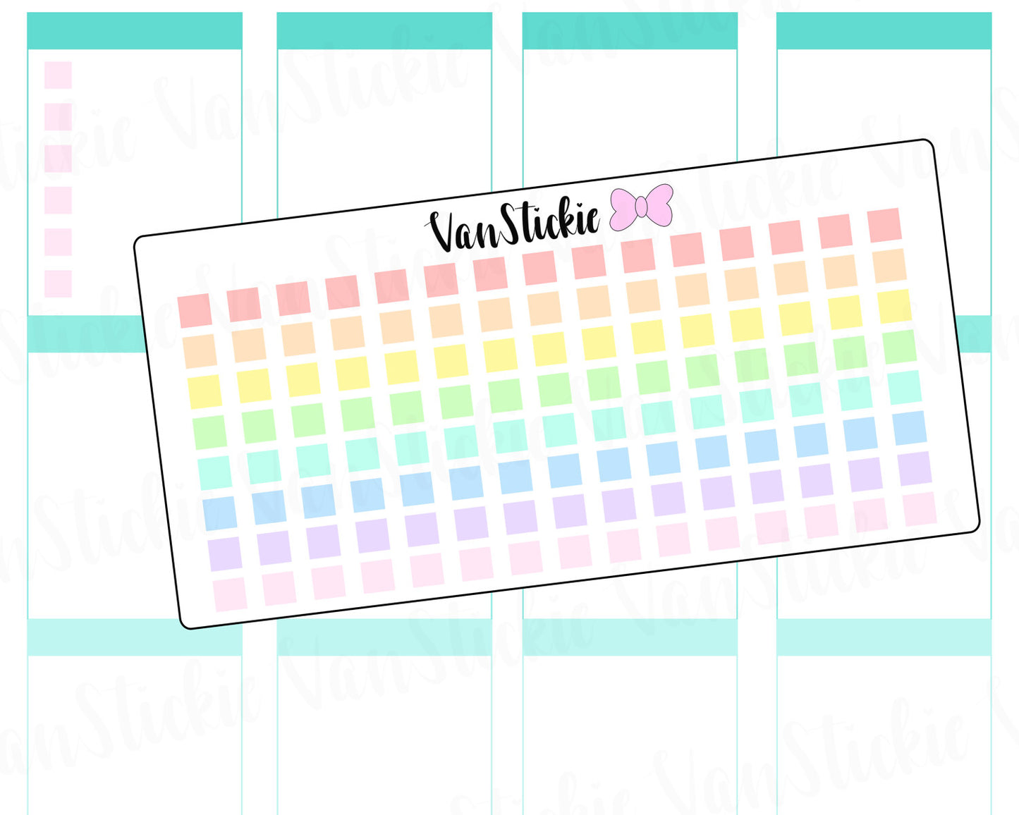 F024 - Pastel Rainbow Square Check Boxes