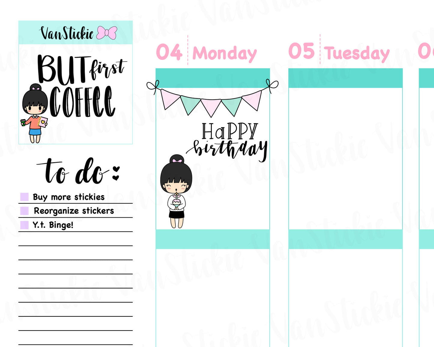 VSS 009 | Chibits Set - Birthday Bash Planner Stickers