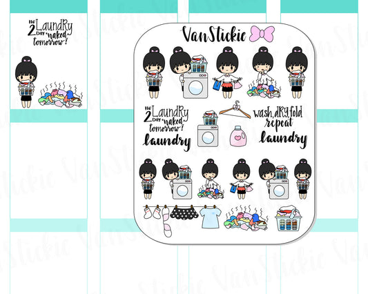VSS 010 | Chibits Set - Laundry Day Planner Stickers