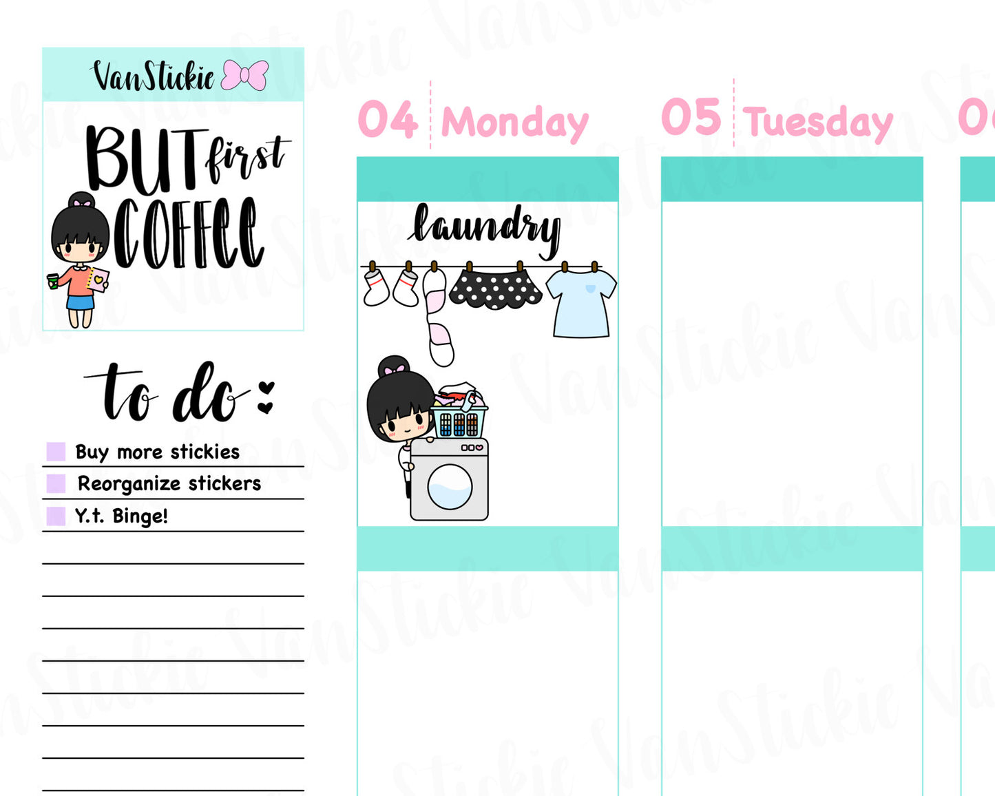 VSC 010 | Chibits - Laundry Day Planner Stickers