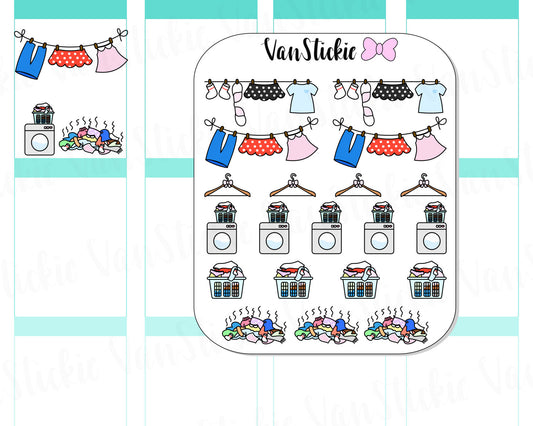 VSD 010| Doodle Set - Laundry Day Planner Stickers