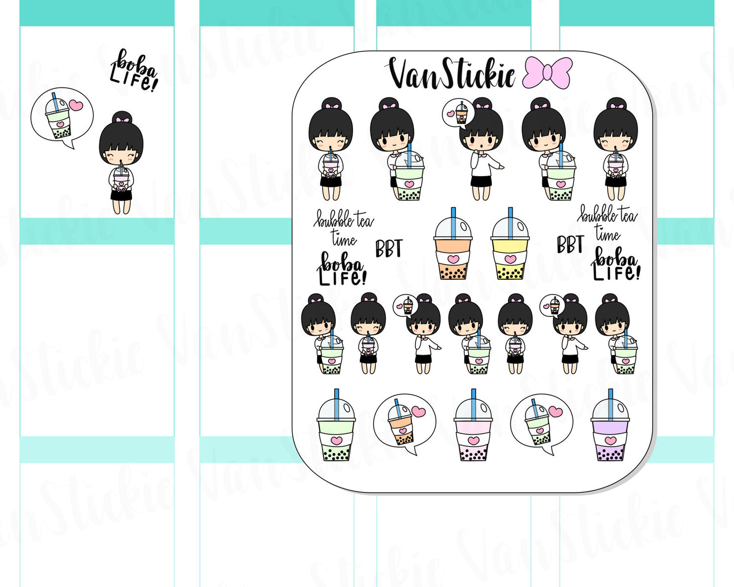 VSS 011 | Chibits Set – Boba Life Planner Stickers