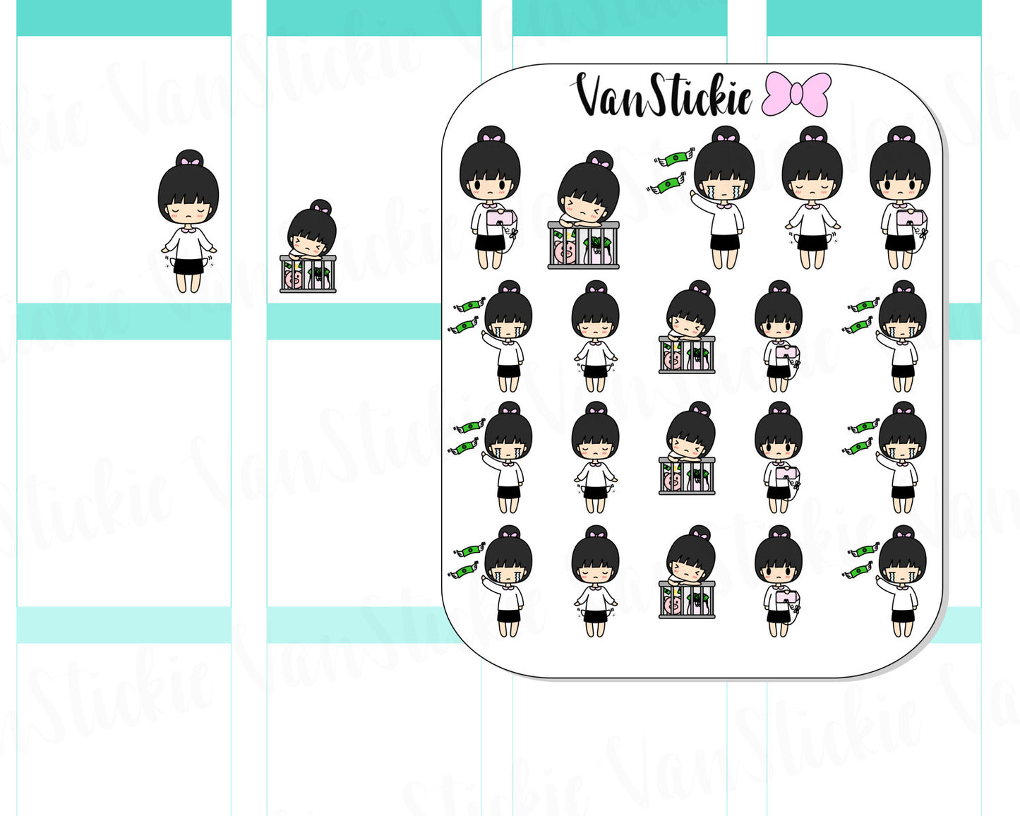 VSC 014 | Chibits -  Man I'm Broke Planner Stickers