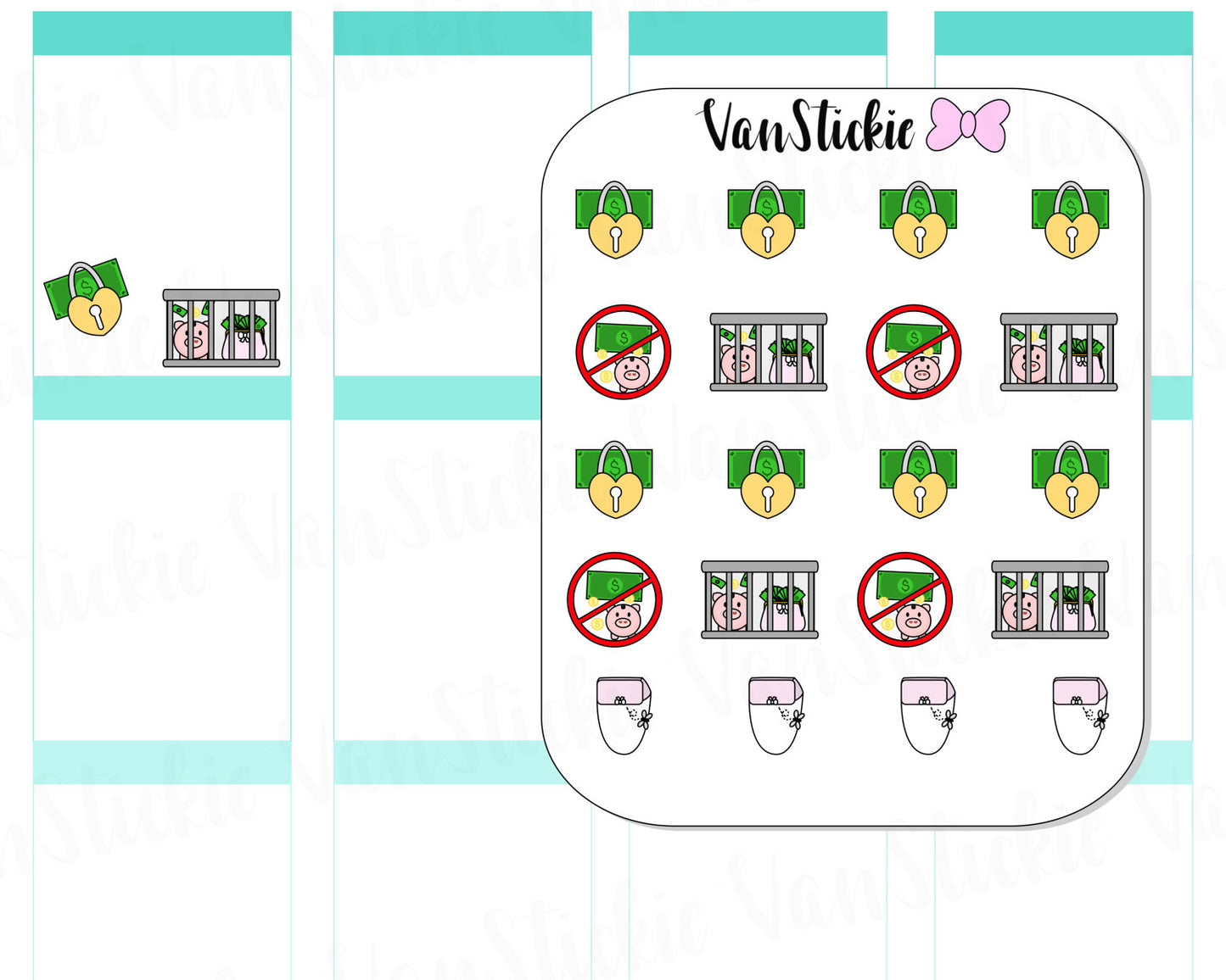 VSD 014| Doodle Set - Man I'm Broke Planner Stickers | VSD 014