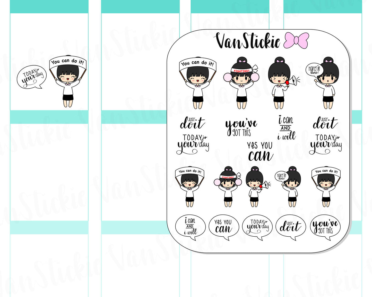 VSS 020 | Chibits Set - You Can Do It Planner Stickers