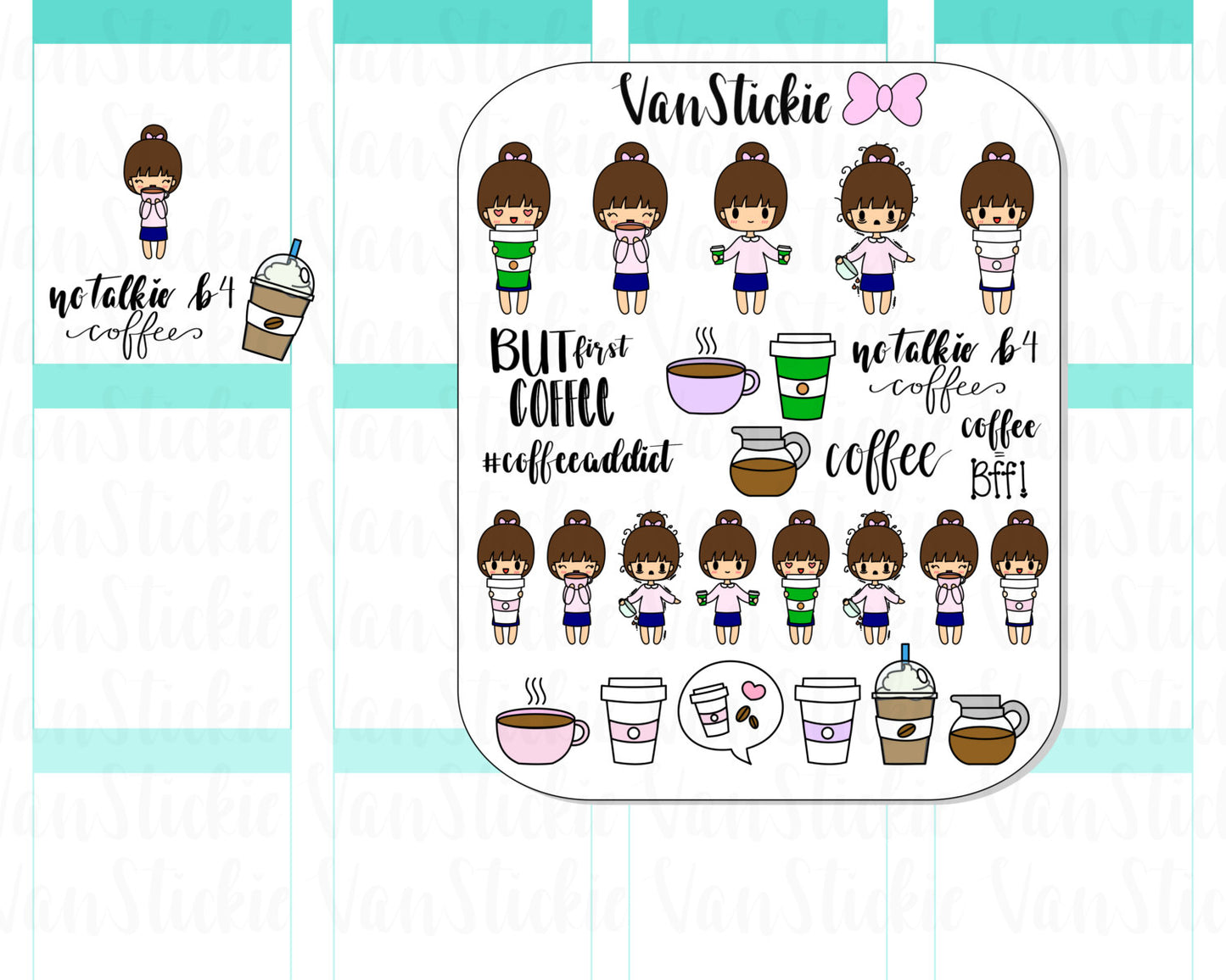 VSS 003 | Chibits Set – Coffee is LIFE Planner Stickers