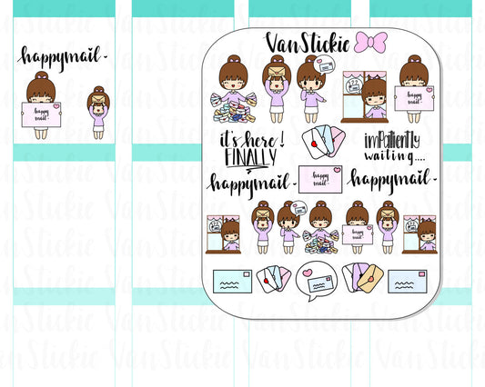 VSS 004 | Chibits Set – Happy Mail… it’s FINALLY here!! Planner Stickers