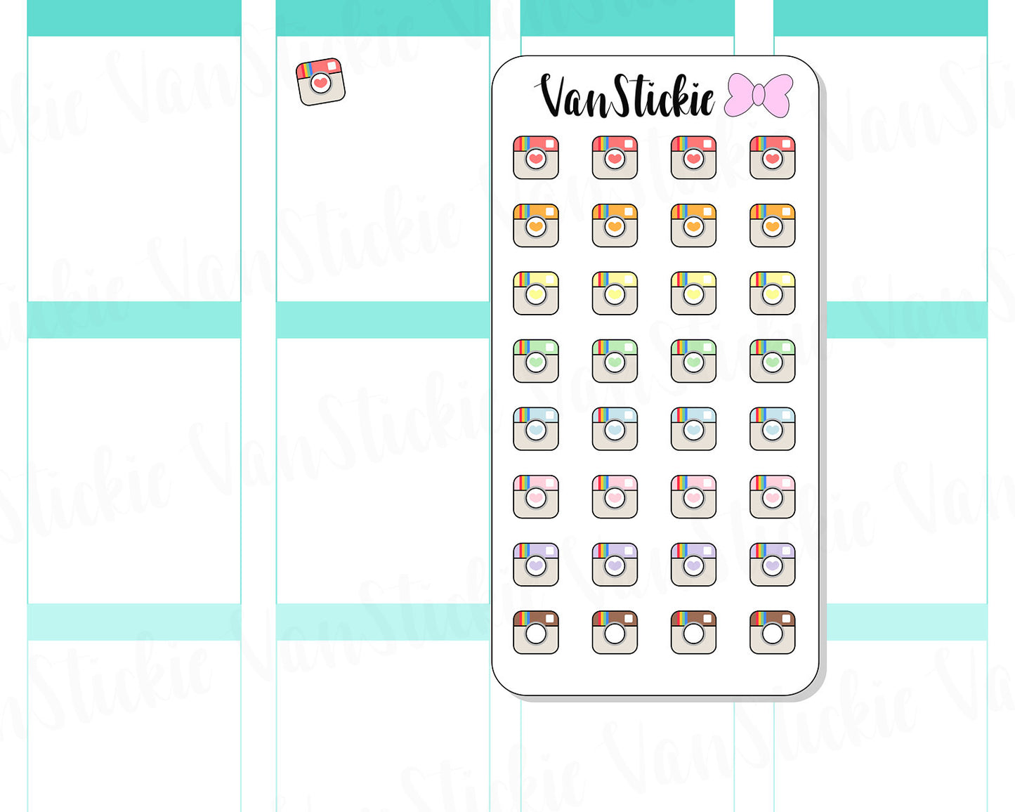 VSD 051| Doodle- Rainbow Instagram Button Planner Stickers