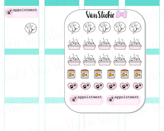 VSD 020| Doodle Set - Cat Care Planner Stickers