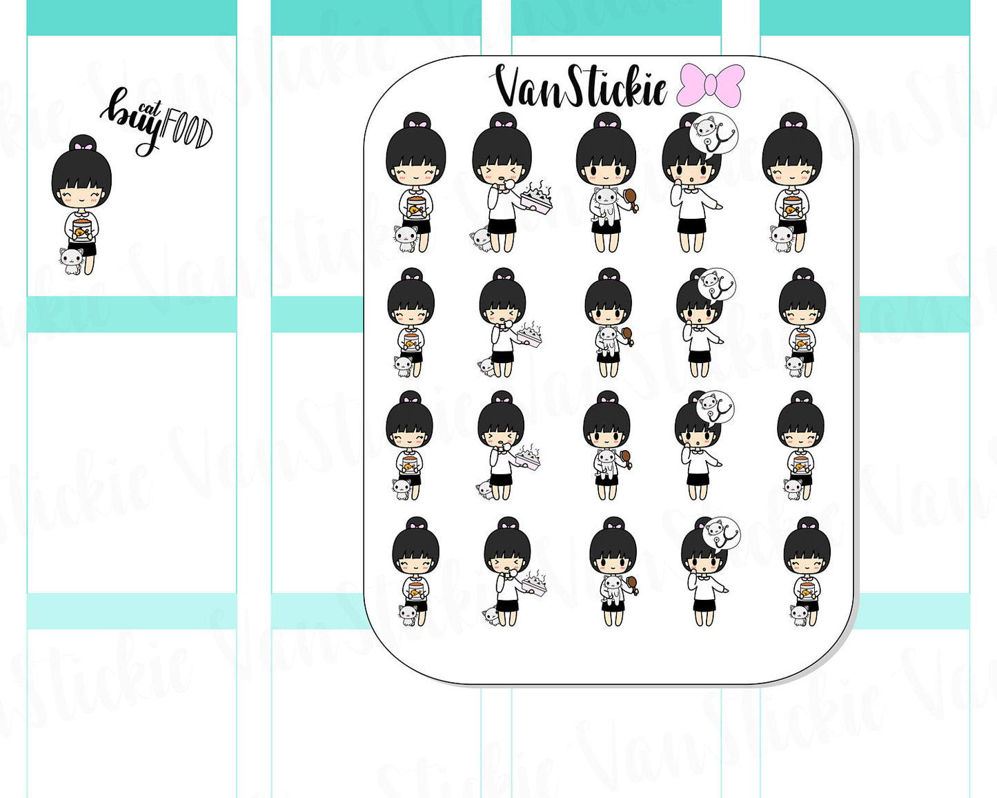 VSC 021 | Chibits - Cat Care Planner Stickers