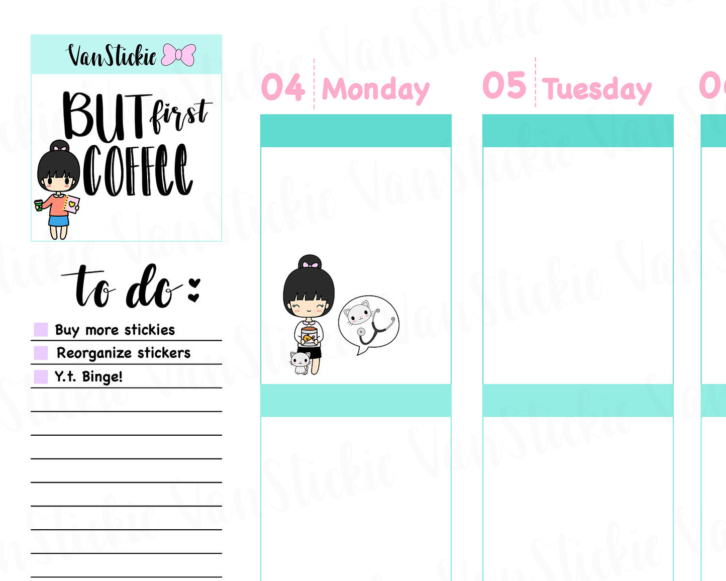 VSC 021 | Chibits - Cat Care Planner Stickers