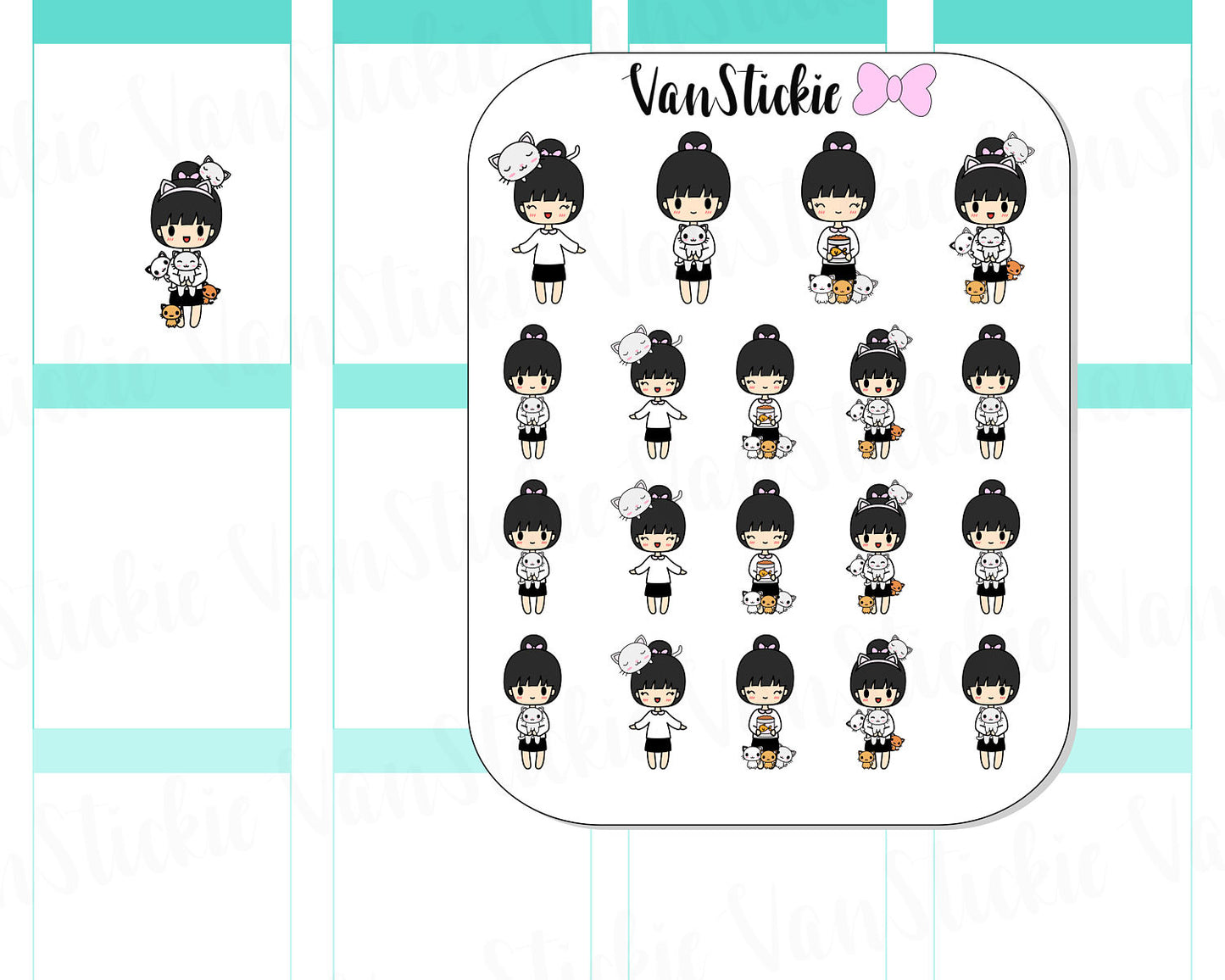 VSC 022 | Chibits - Cat Lady Planner Stickers