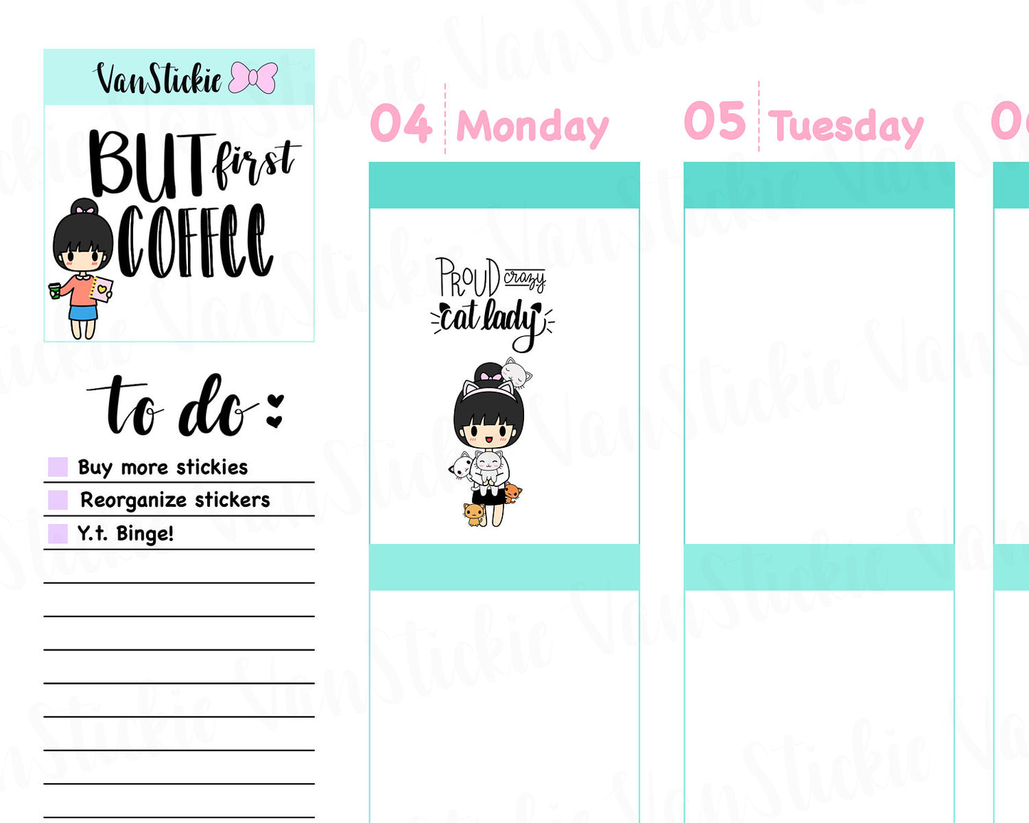 VSC 022 | Chibits - Cat Lady Planner Stickers