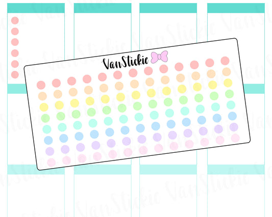 F022 - Pastel Rainbow Dot Planner stickers