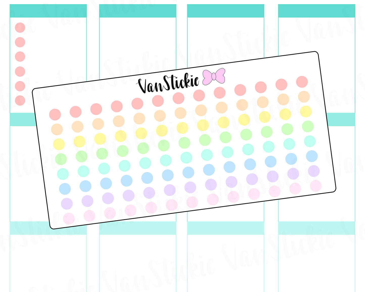 F022 - Pastel Rainbow Dot Planner stickers