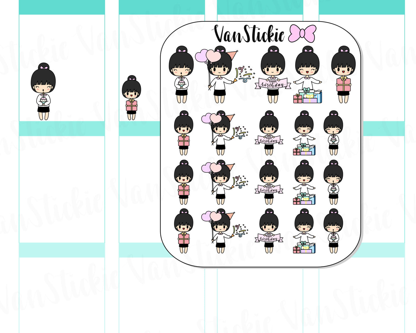 VSC 009 | Chibits - Birthday Bash Planner Stickers