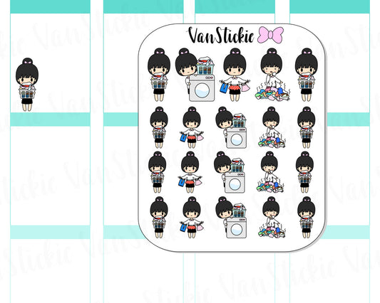 VSC 010 | Chibits - Laundry Day Planner Stickers