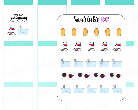 VSD 026| Doodle Set - Pool Side Planner Stickers