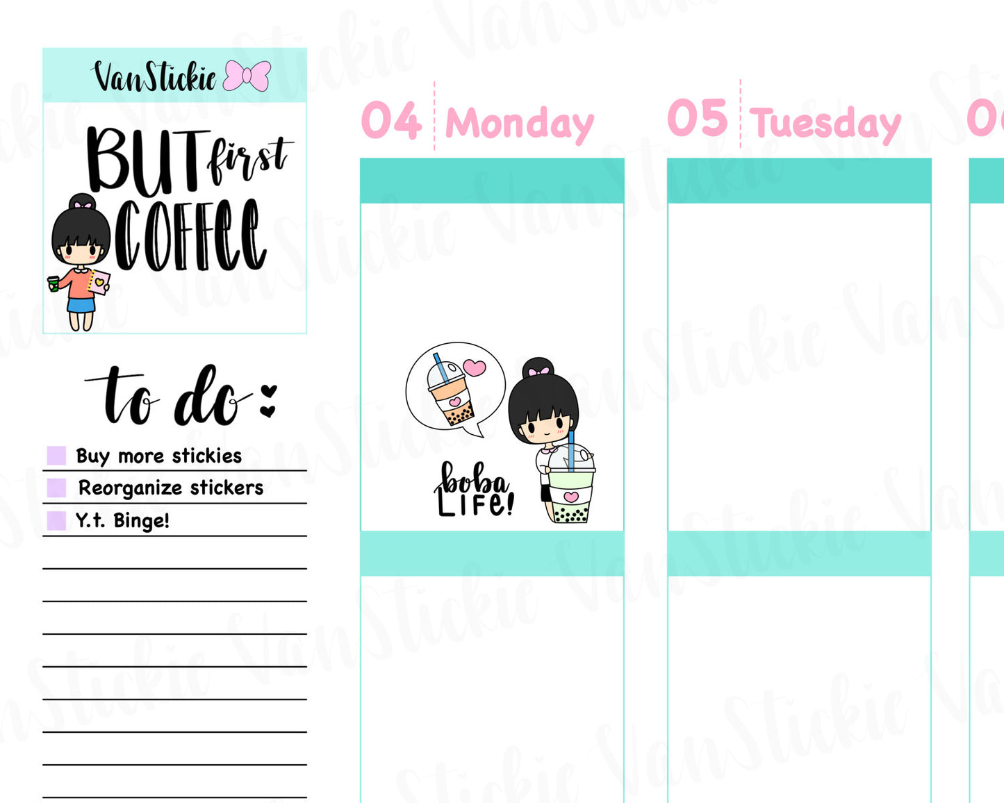 VSS 011 | Chibits Set – Boba Life Planner Stickers