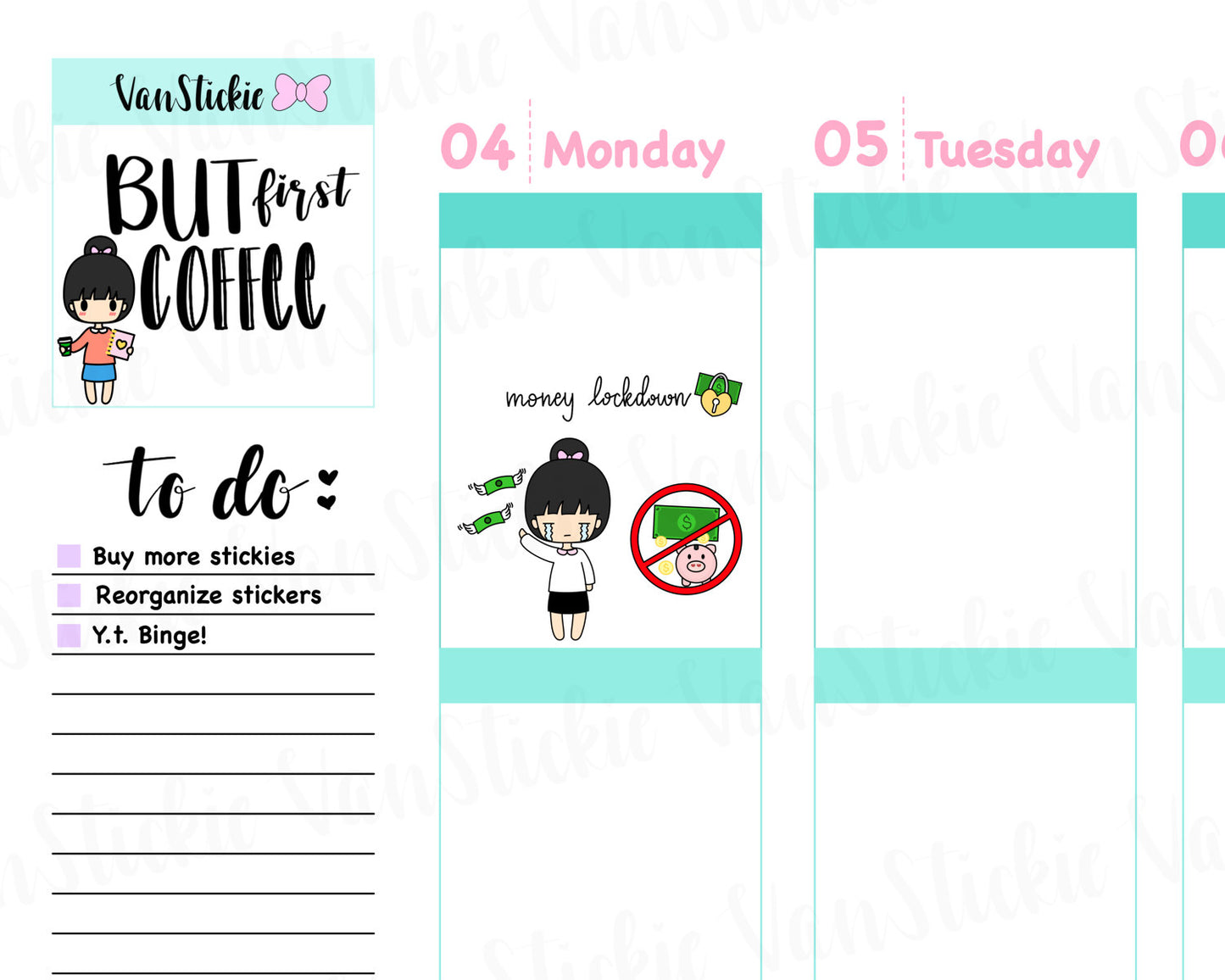 VSC 014 | Chibits -  Man I'm Broke Planner Stickers