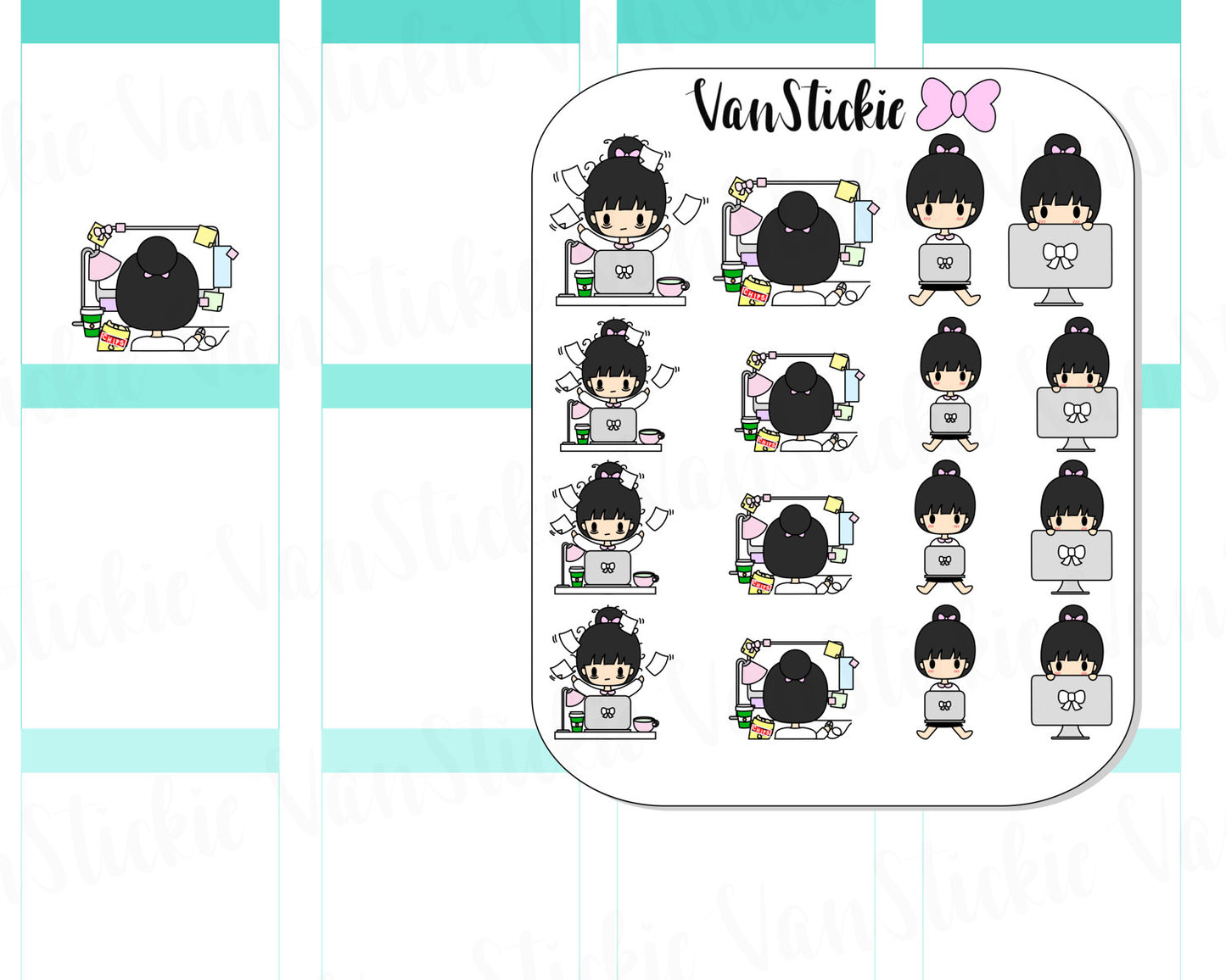 VSC 015 | Chibit - Computer Work Planner Stickers