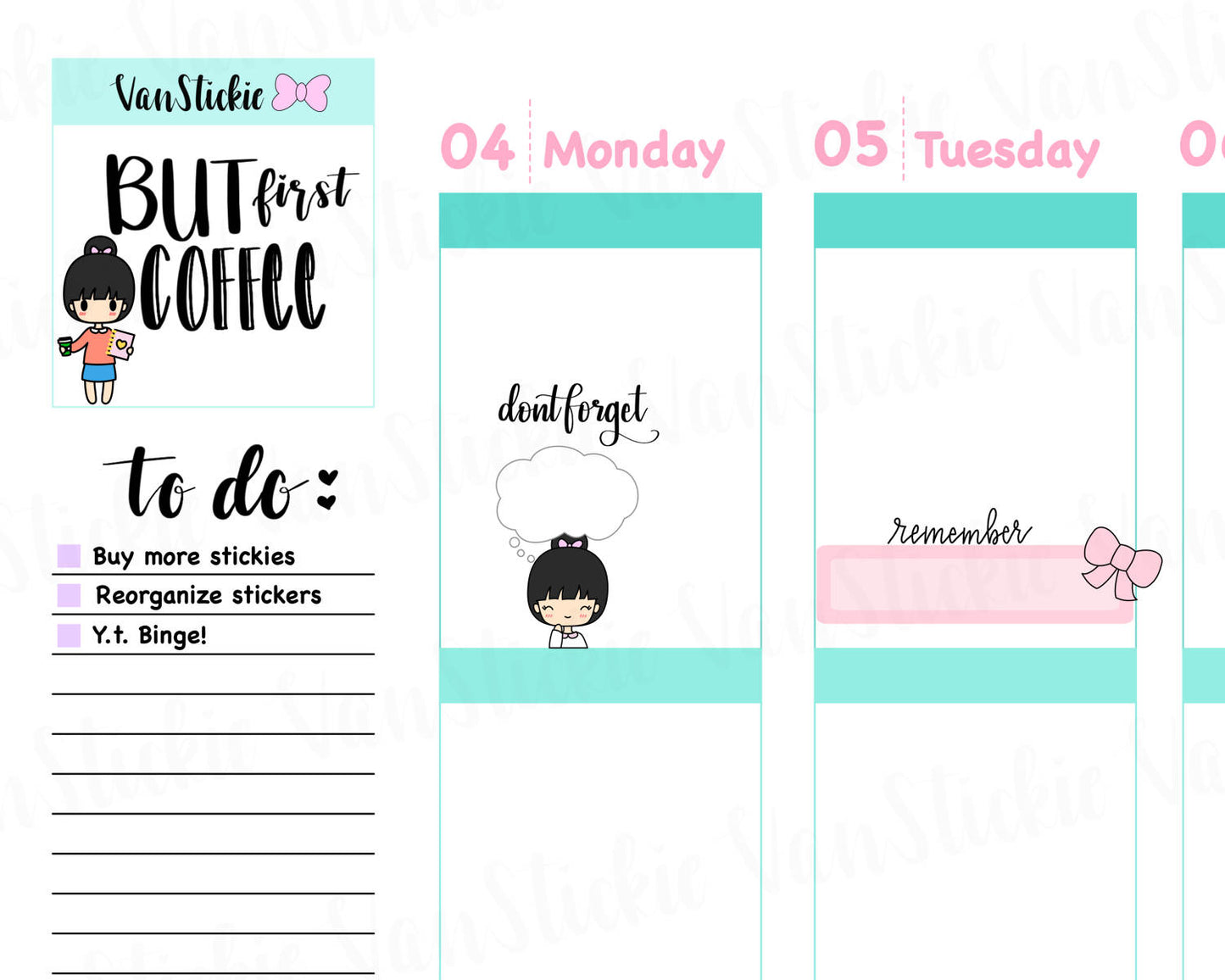 VSS 016 | Chibits Set – Dont Forget Planner Stickers