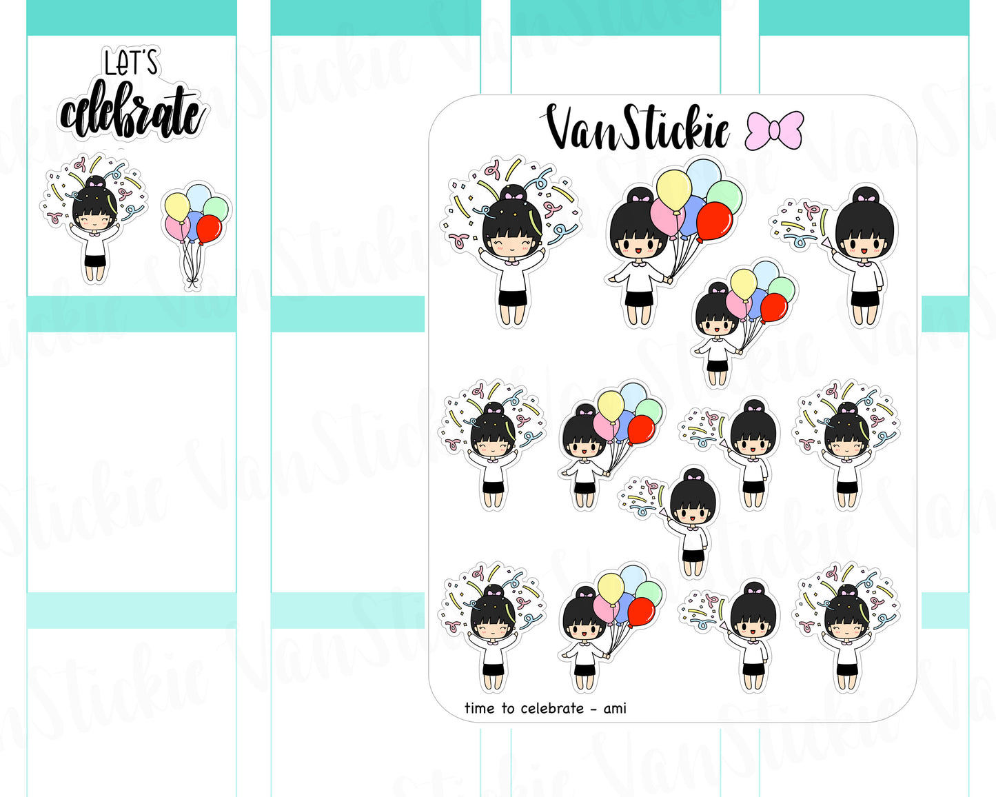 VSC 031 | Chibit - Time To Celebrate Planner Stickers