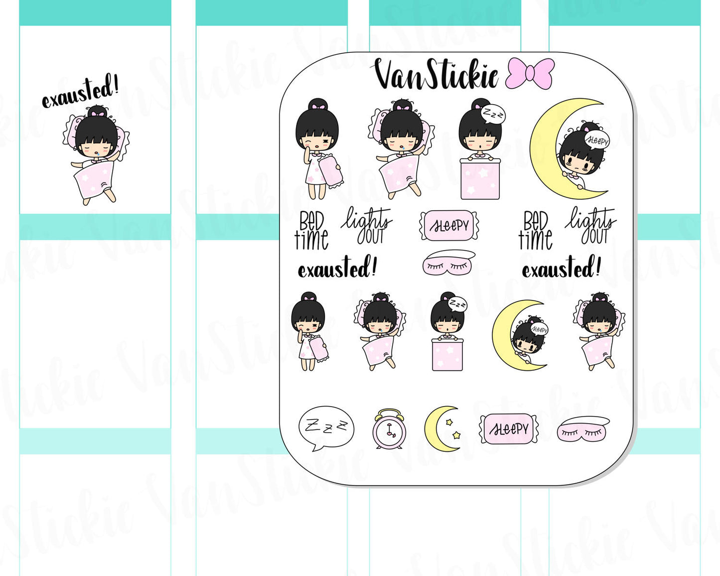 VSS 017 | Chibits Set - Bed Time Planner Stickers