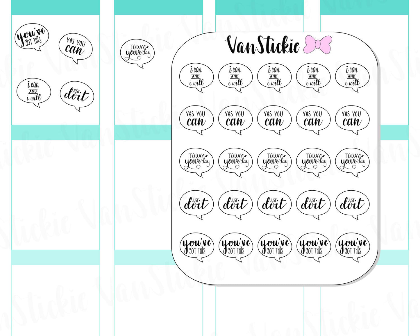 VSD 019| Doodle Set - You Can Do It Planner Stickers