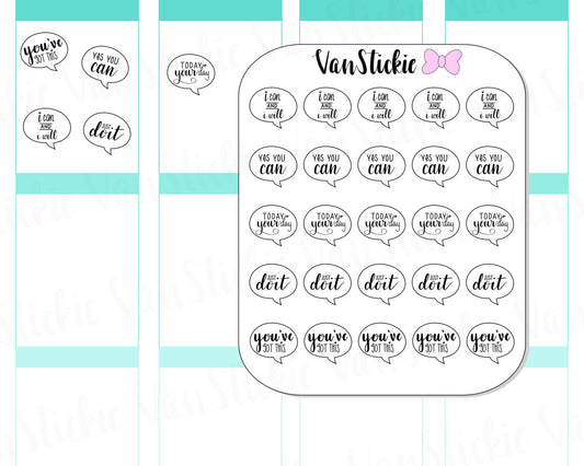 VSD 019| Doodle Set - You Can Do It Planner Stickers