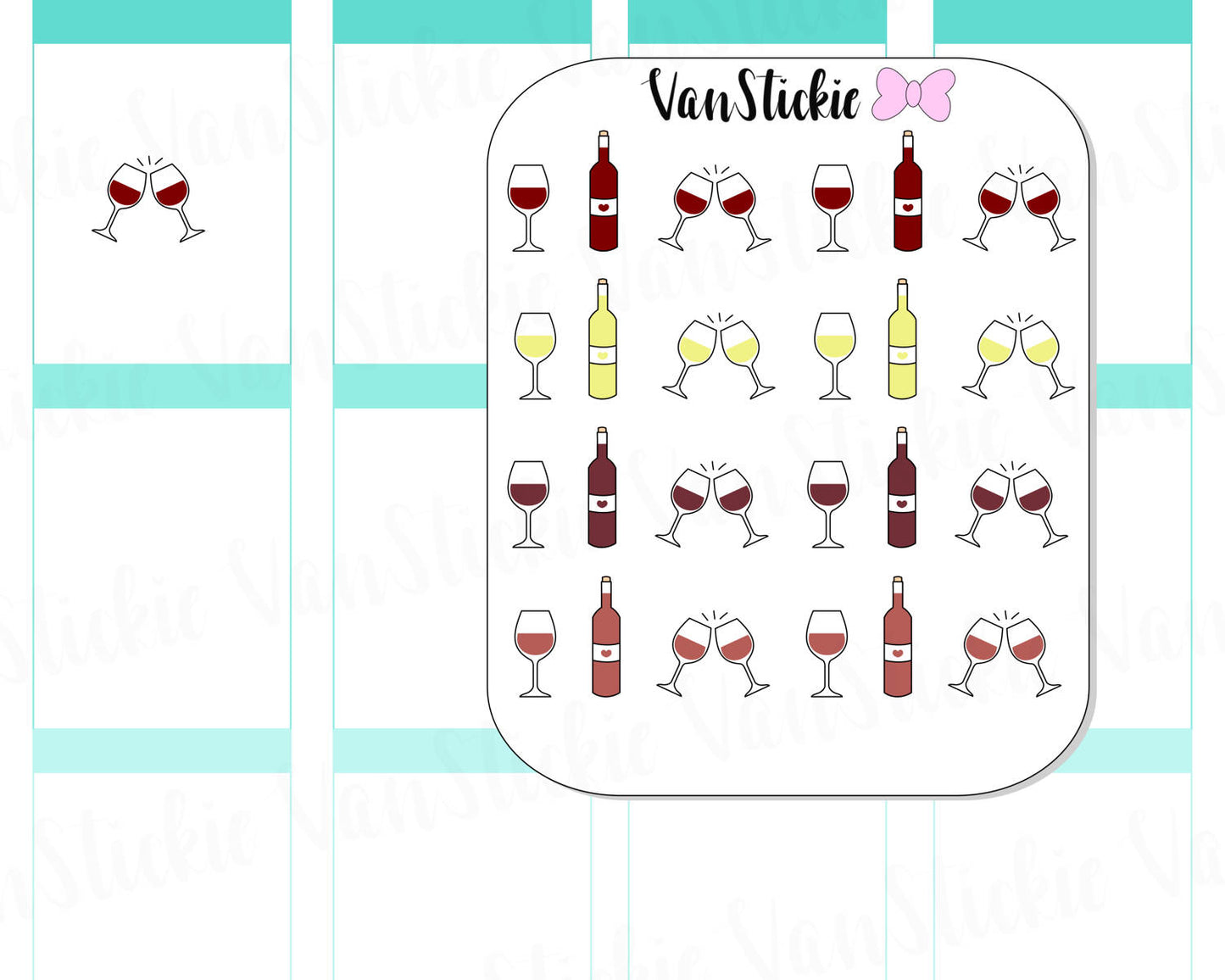 VSD 017| Doodle Set - Uncork and Relax Planner Stickers