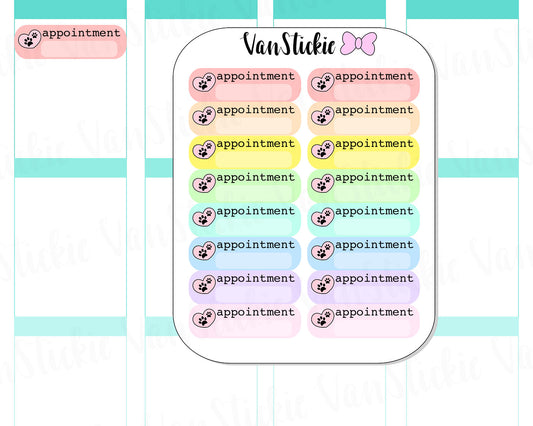 F020 - Pet Appointment Rainbow Labels