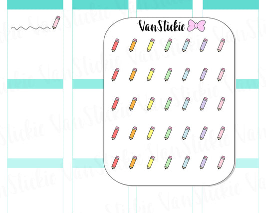 VSD 032| Doodle - rainbow Pencil Planner Stickers