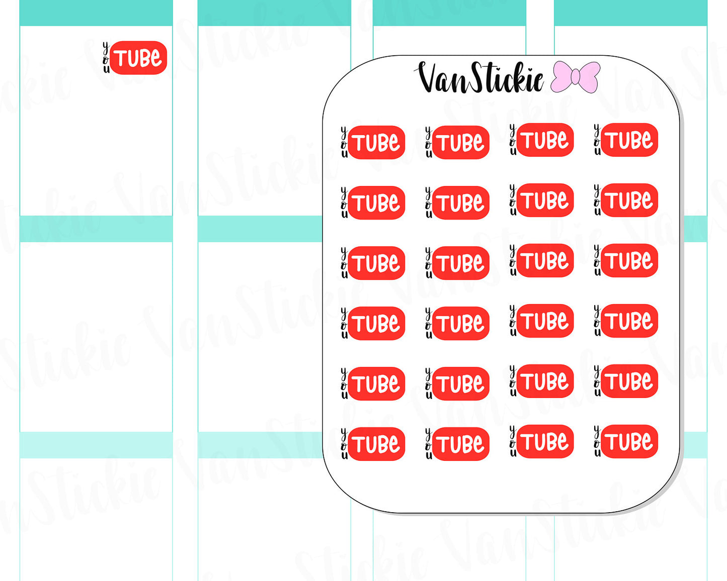 VSD 034| Doodle- YouTube Button Planner Stickers
