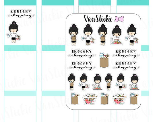 VSS 025 | Chibits Set - Grocery Shopping Planner Stickers