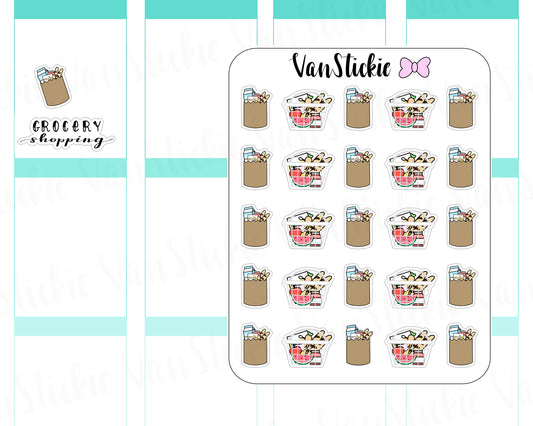 VSD 025| Doodle Set - Grocery Shopping Planner Stickers