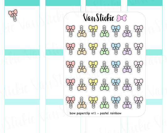 F001 - Bow Paperclip vr 1 Planner Stickers