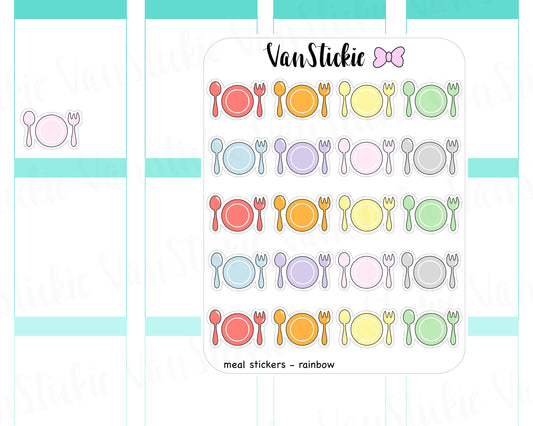 VSD 040| Doodle - Pastel Meal Time Planner Stickers