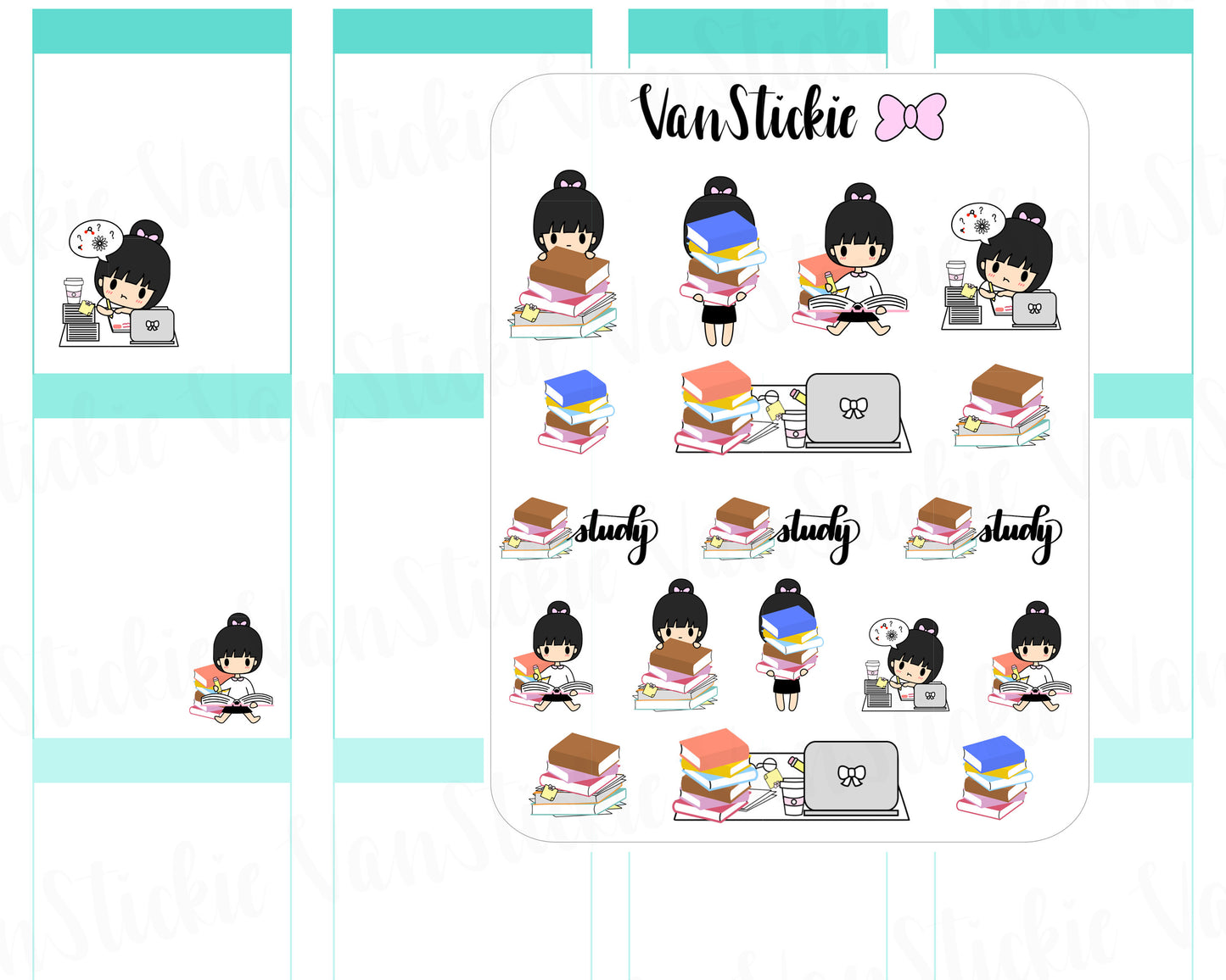 VSS 036 | Chibits Set - Study Time Planner Stickers