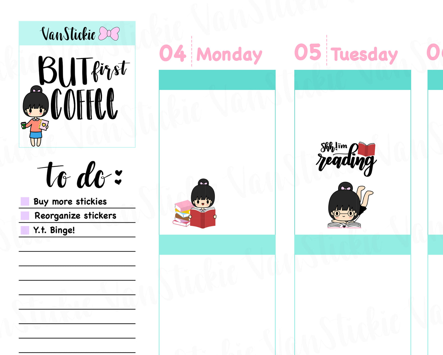 VSS 035 | Chibits Set - Book Worm Planner Stickers