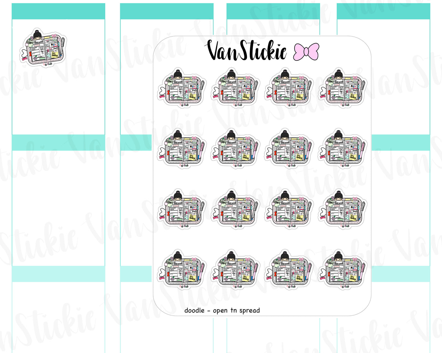 VSD 049| Doodle - Open spread TN planner stickers