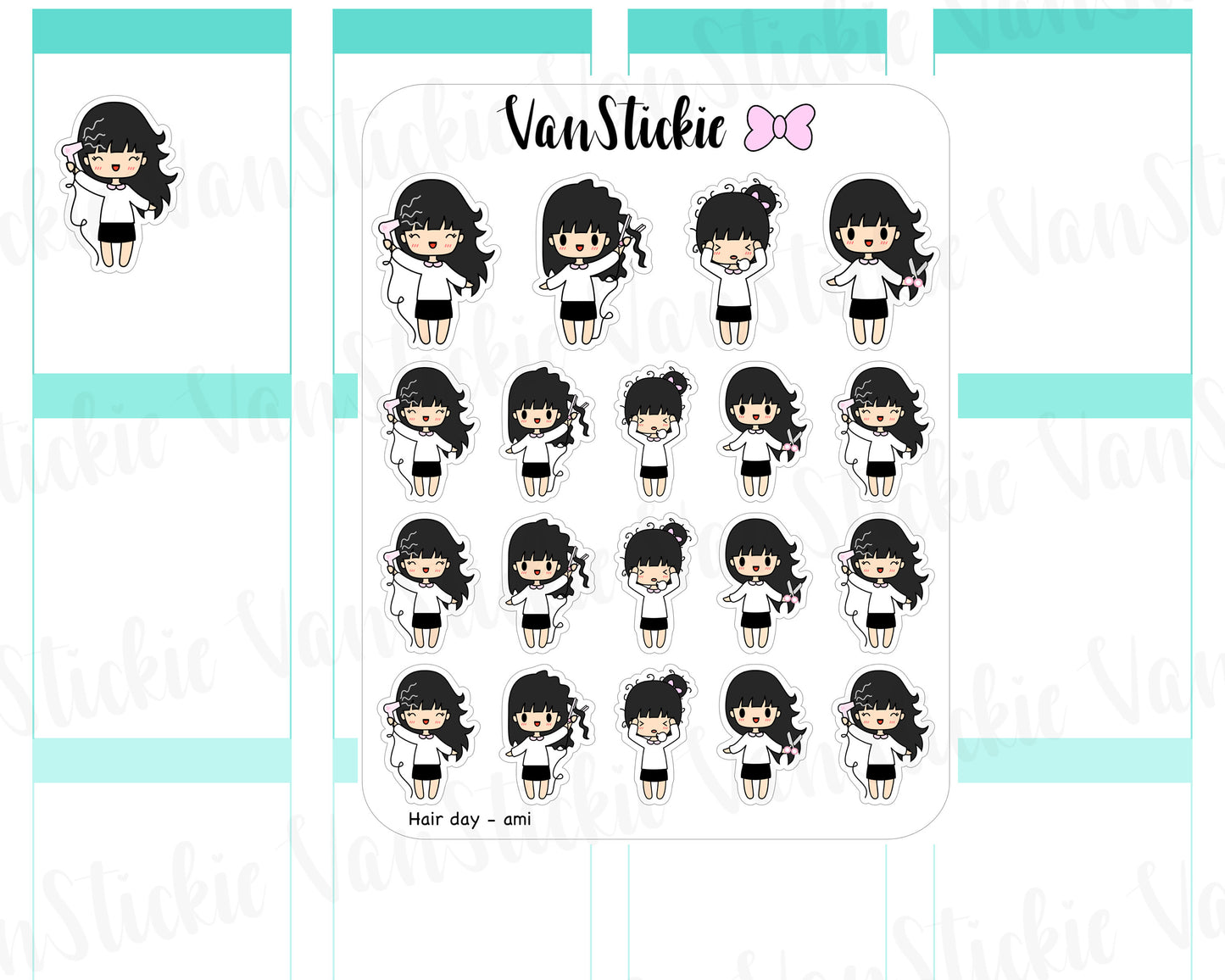 VSC 050 | Chibit - Hair Day Planner Stickers