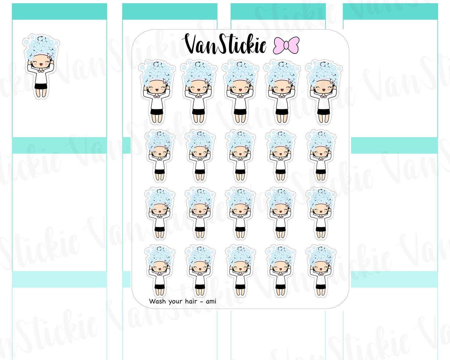 VSC 051 | Chibits - Wash your hair Planner Stickers